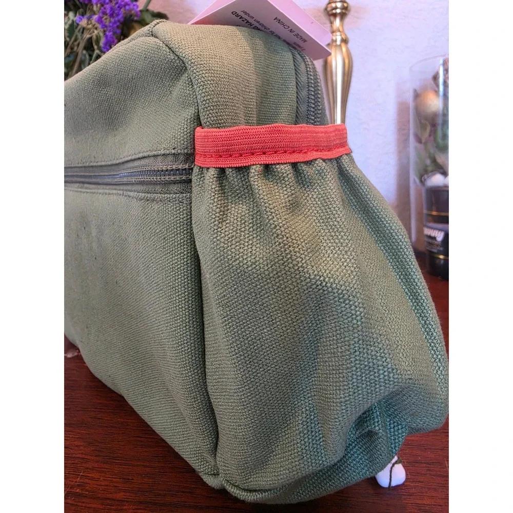 Uninni Triceratops Dinosaur Lunch Bag Insulated Green Canvas Kids Lunch Box NWT